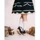 Sheep Puff Vintage Polka Dot Platform Shoes(Reservation/4 Colours/Full Payment Without Shipping)